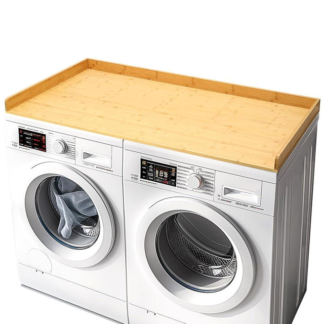 Gashell Washer Dryer Countertop, 27.5" x 54" Bamboo Washer and Dryer Countertop for Laundry Room Organization(Natural)
