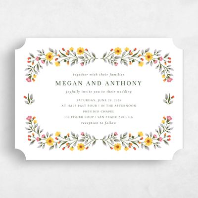 White Ticket Wedding Invitation - Blume Landscape
