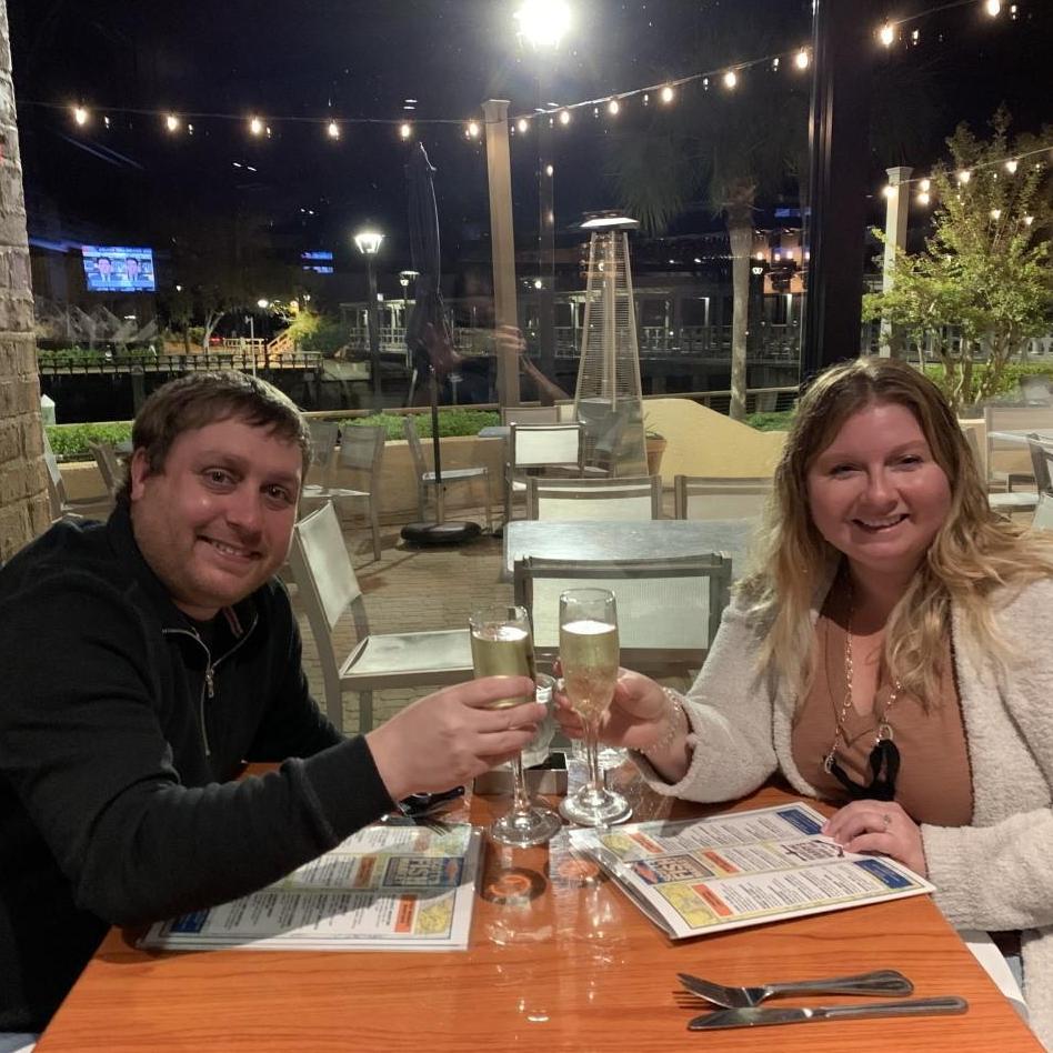 At dinner in Hilton Head!