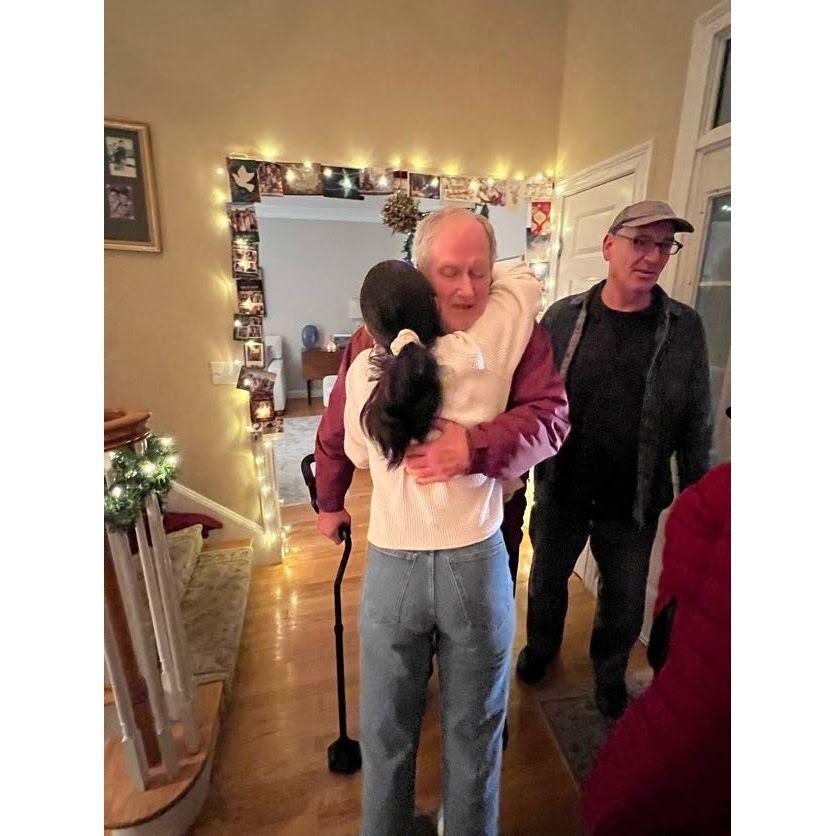 A hug with Zack's beloved grandfather
