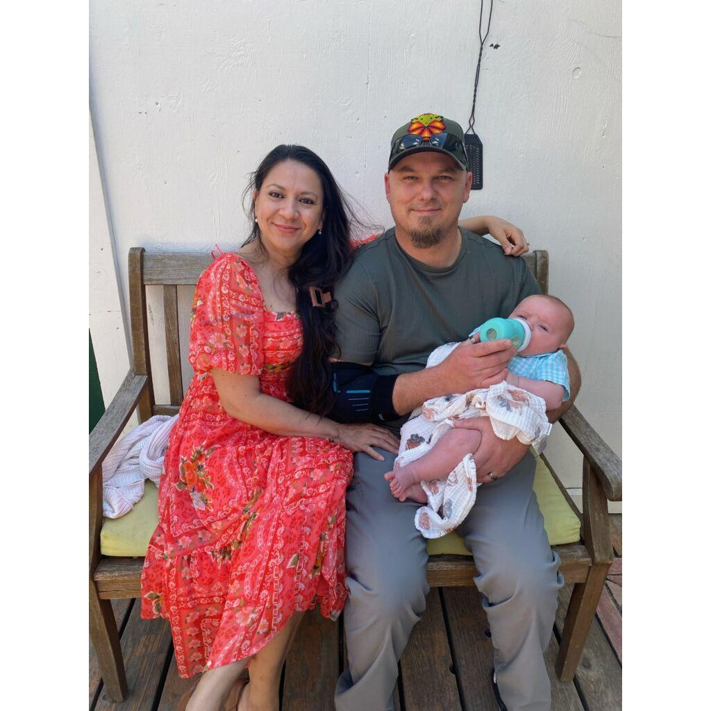 With the newest member of the family!
