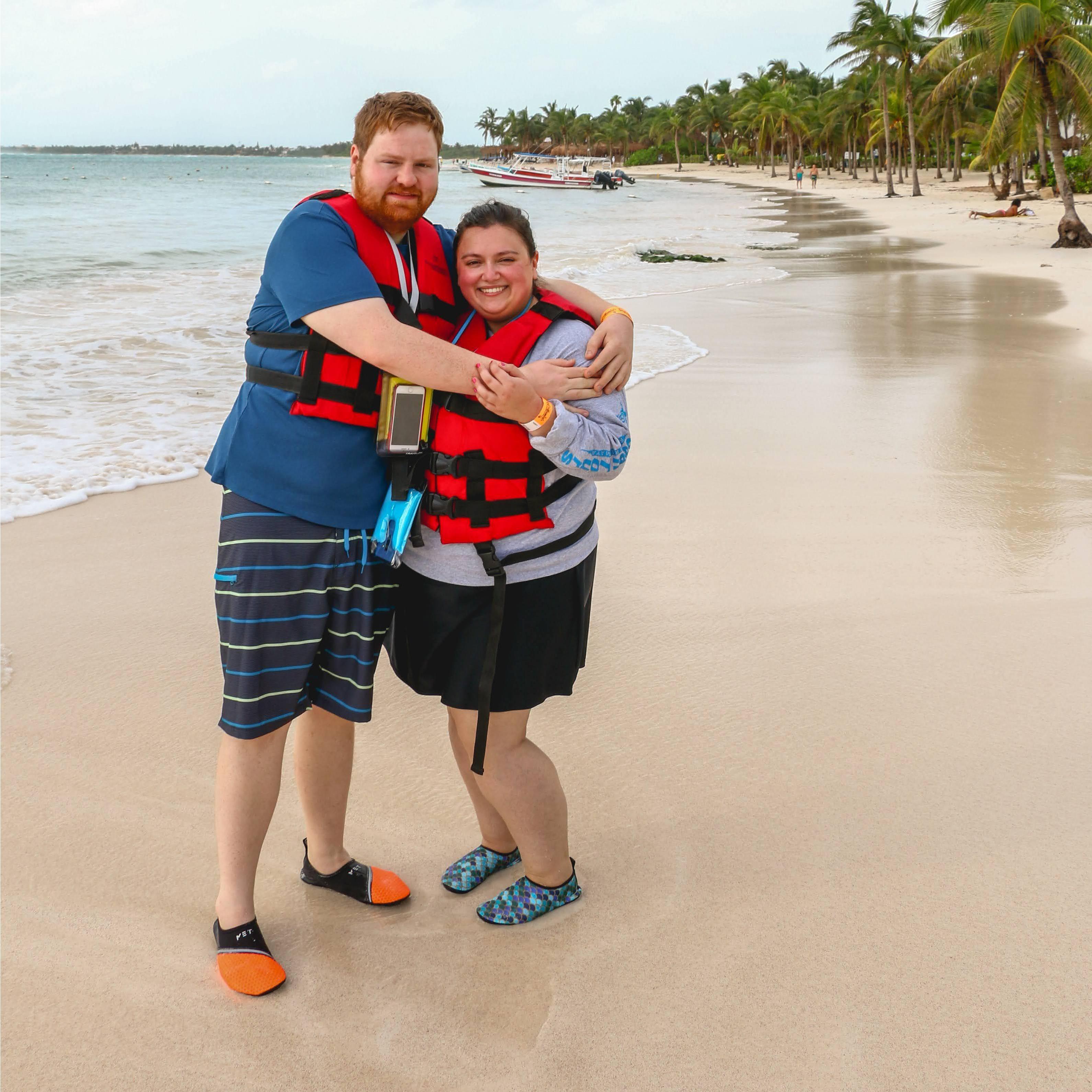 On Tom's first trip out of the US, we went snorkeling with sea turtles with a photo op on the beach.