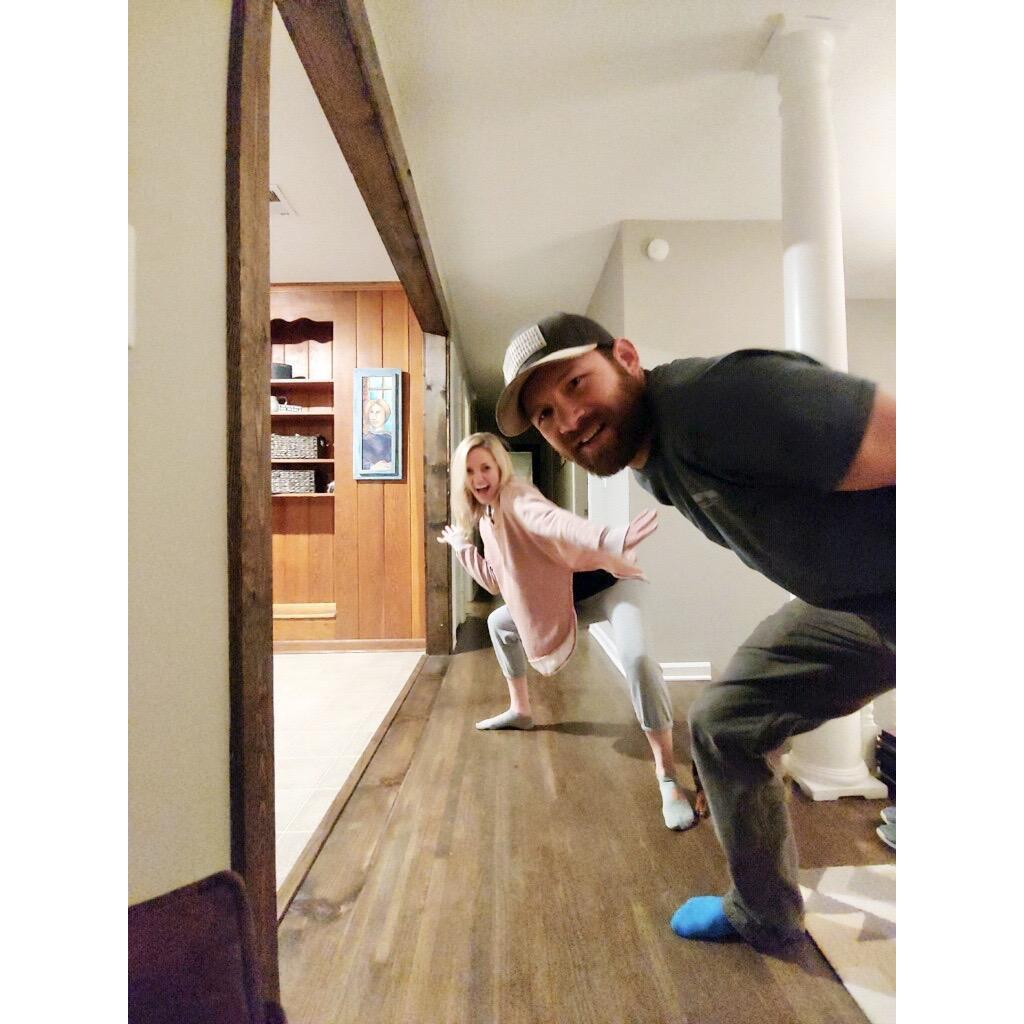 Dancing the night away in our home shortly after 2018 Christmas.