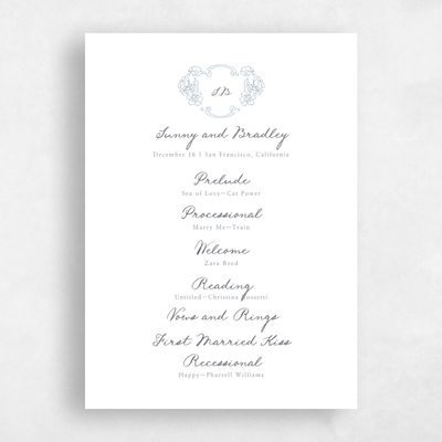 Multi-Colored Wedding Program - Willa