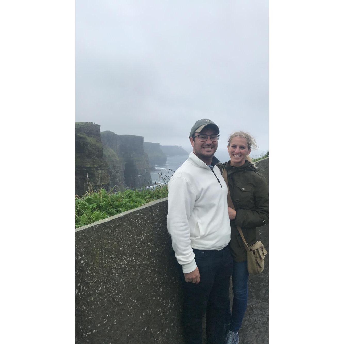 Admiring the Cliffs of Mohr along the Irish coast
