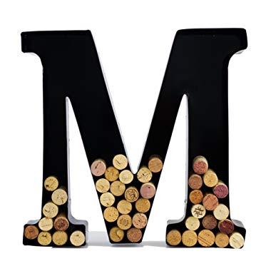 Wine Cork Holder - Metal Monogram Letter (M)