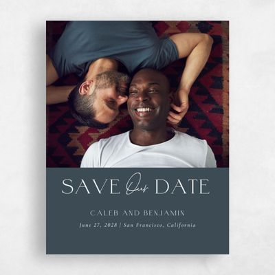 Navy Blue Wedding Save the Date - Piccola Photo