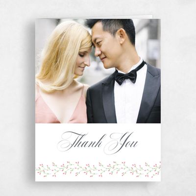 White Monogram Wedding Thank You - Ginevra Photo