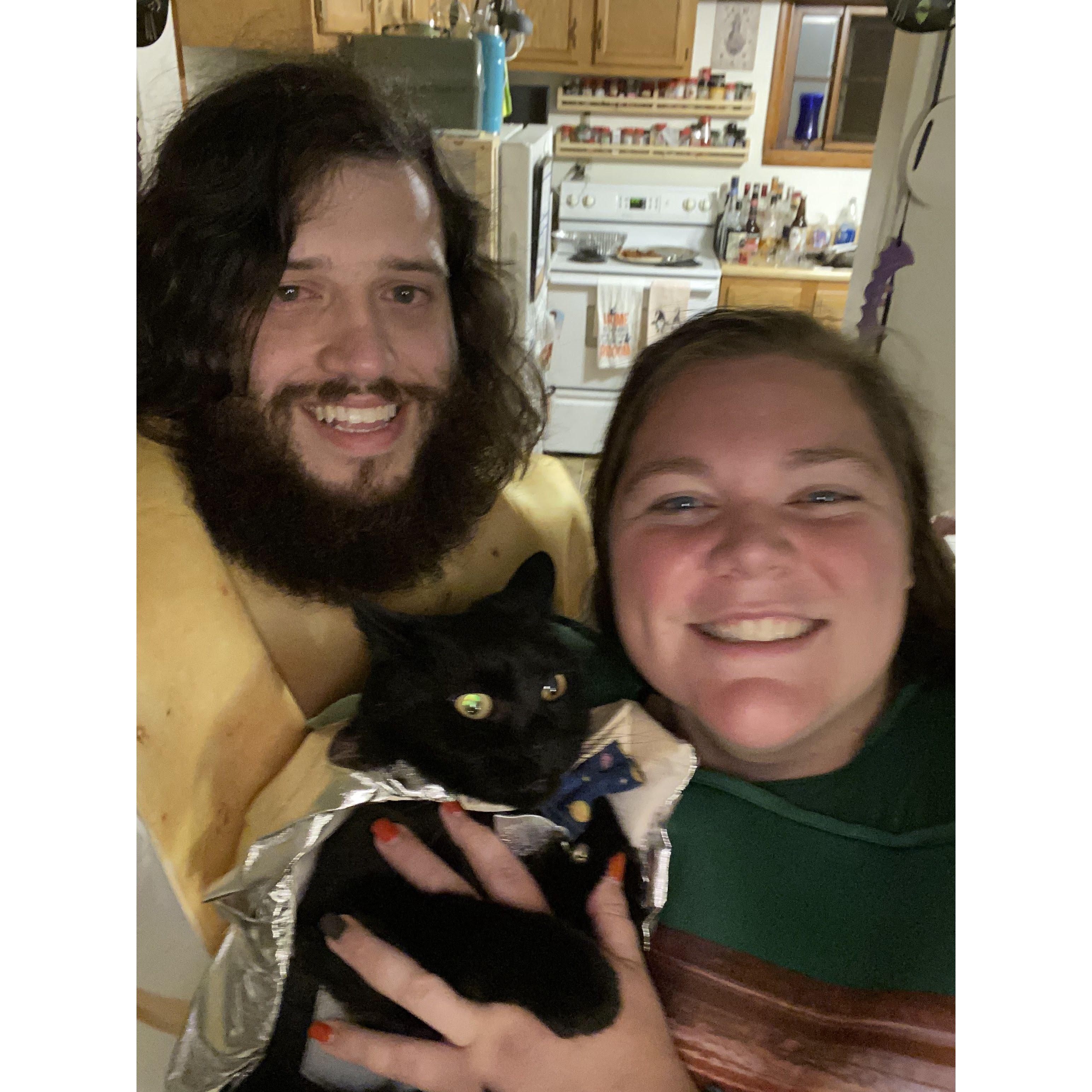 Bram did not enjoy being the taco cat to our nacho and salsa.