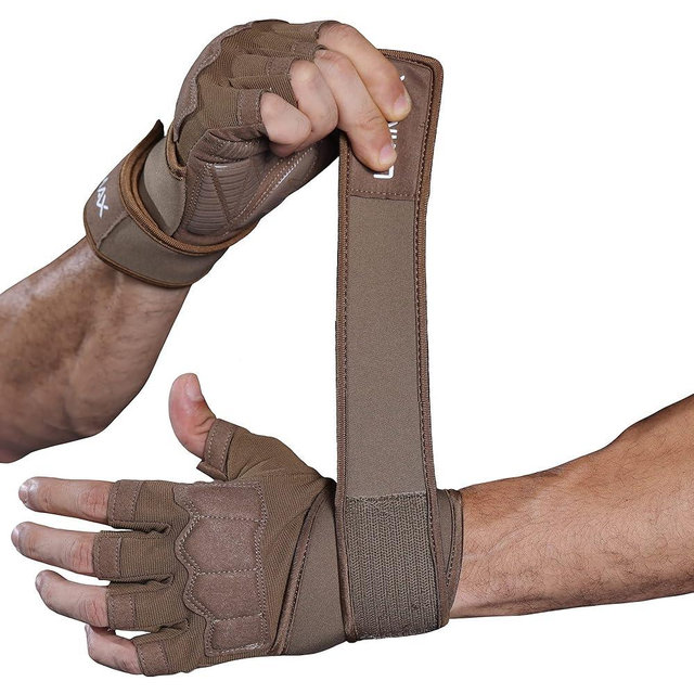 Workout Gloves for Men - Gym Weight Lifting Padded Gloves with Wrist Wrap Support, Full Palm Protection & Silicone Grip Gym Gloves, Exercise, Cross Training, Fitness, Pull-up