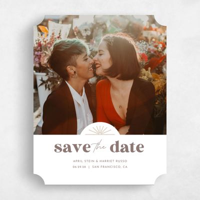 Brown Ticket Wedding Save the Date - Tucana Photo