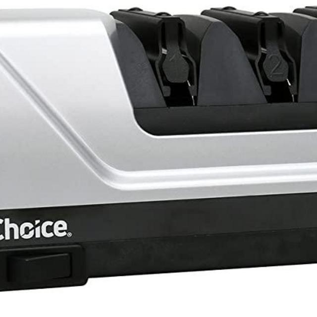 Chef'sChoice Trizor XV EdgeSelect Professional Electric Knife Sharpener With 100-Percent Diamond Abrasives And Precision Angle Guides For Straight Edge and Serrated Knives, 3-stage, Gray
