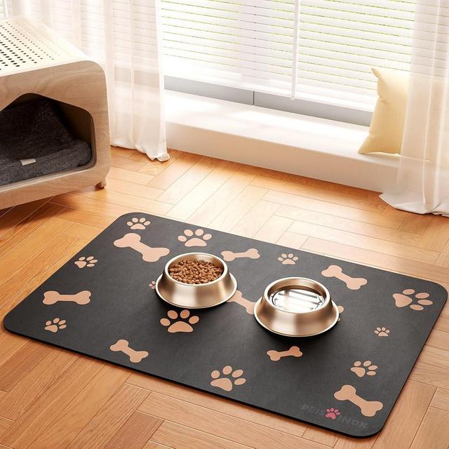 PEISAINOX Cat Dog Food Mat-12"x20"-Black
