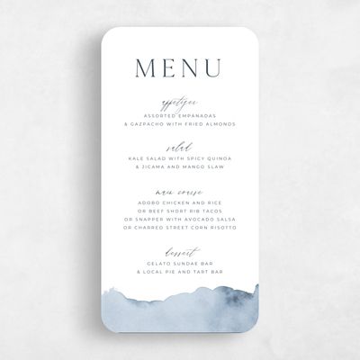 Blue Rounded Wedding Menu - Cello