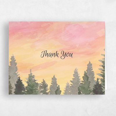 Sunset, Pink Wedding Thank You - Atchison Forest