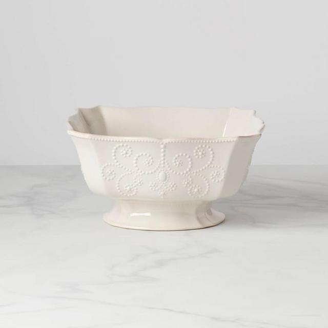Lenox French Perle Footed Centerpiece Bowl, White -