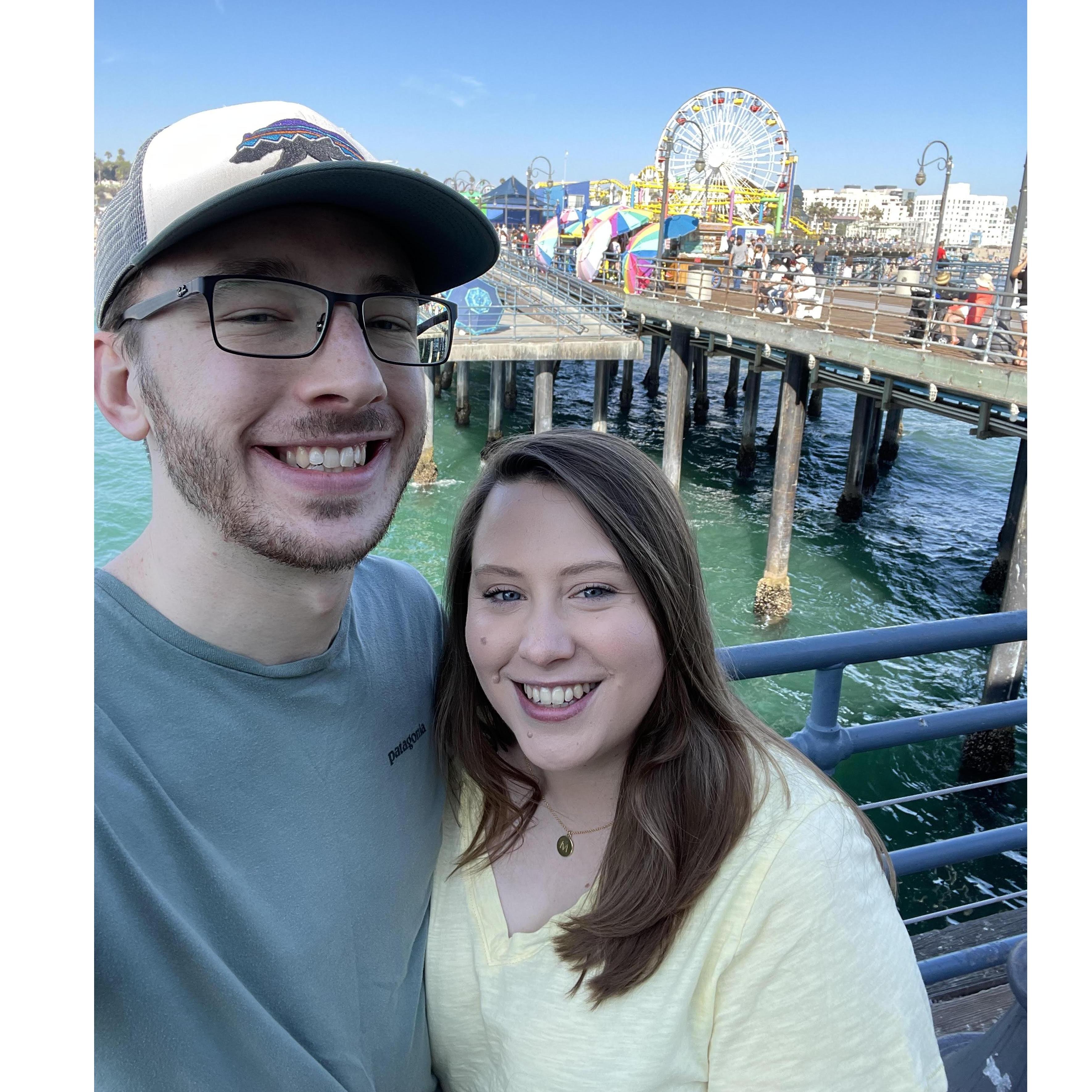 Trip to the Santa Monica Pier to celebrate setting our wedding date.