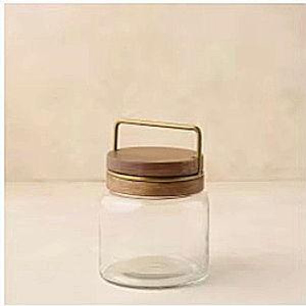 Wood with Antique Brass Canister (small)