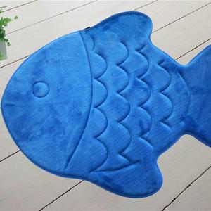 AHF - Incredibly Soft and Absorbent Kid's Memory Foam Bath Mat, 22 By 27-inch, Blue Fish