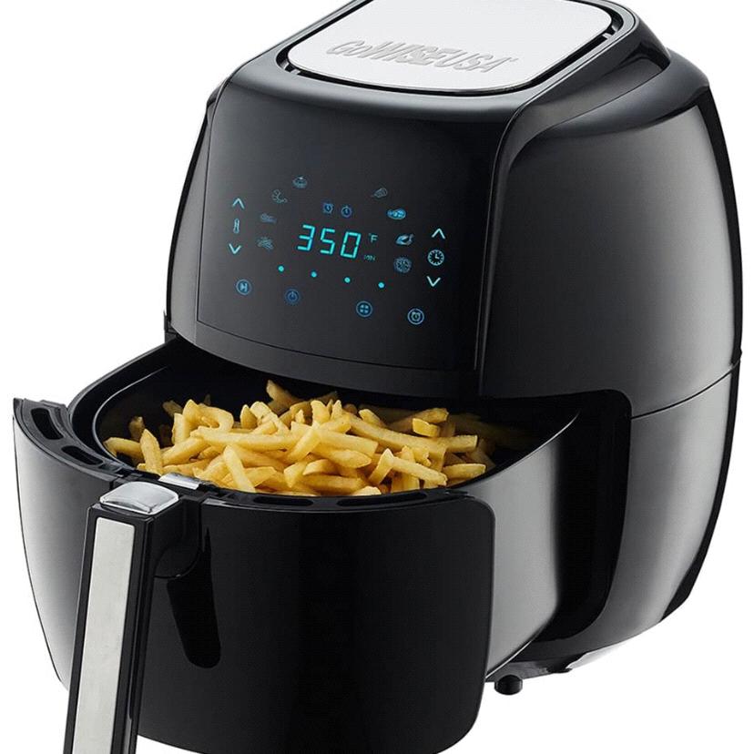 GoWISE USA 1700-Watt 5.8-QT 8-in-1 Digital Air Fryer with Recipe Book, Black
