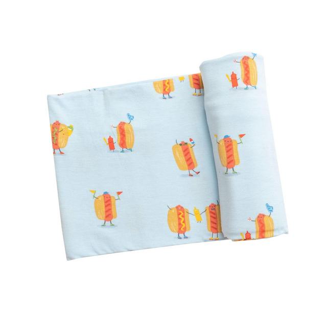 Stretch Swaddle, Hot Dogs Blue