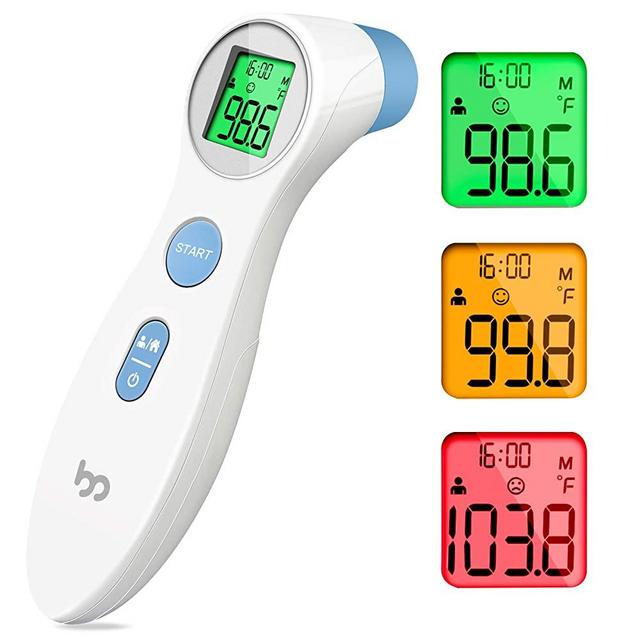 Touchless Forehead Thermometer for Adults, Kids and Babies, Digital Infrared Medical Non Contact Thermometer with Fever Indicator, Professional Forehead Thermometer 1s Instant Accurate Reading