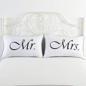 DasyFly 2PCS Mr and Mrs Pillow Cases,His And Hers Couples pillowcases,Wedding, Anniversary,V-day,Christmas, Romantic Gift Idea,His and Hers Gifts for Him, Her, Couples