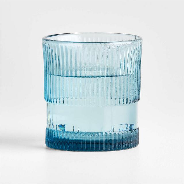 Camden Blue Fluted Double Old-Fashioned Glass
