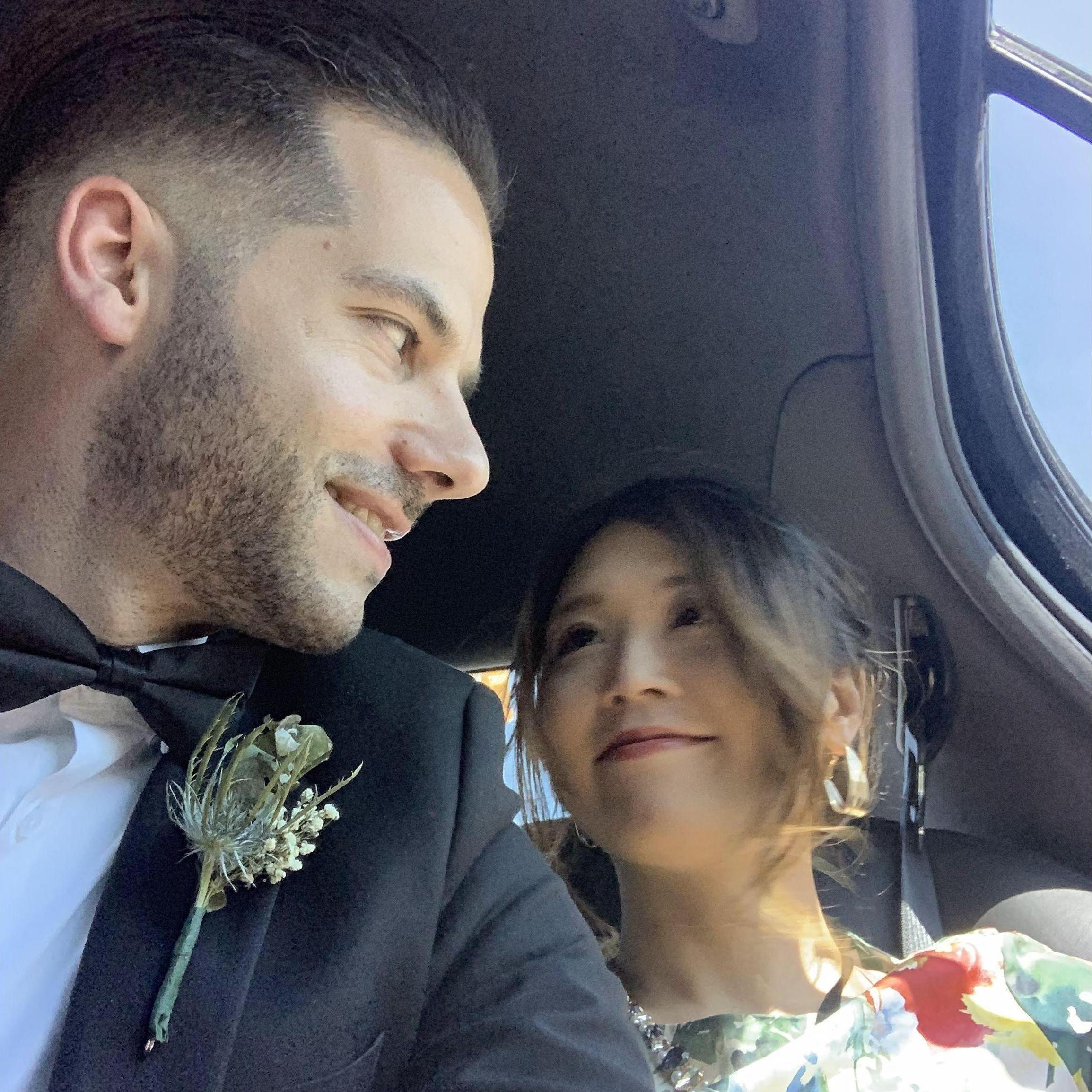 En route to Matt and Amanda Giannakos wedding