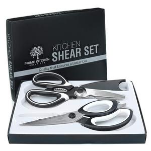 Prime Kitchen Solutions - Professional Kitchen Shears (2-Piece Set) Heavy-Duty Scissors | Ultra-Sharp Blades, Ergonomic Grip | Multifunctional Use | Perfect For Cutting Poultry, Chicken, Vegetables, Meat, Fish, Herbs