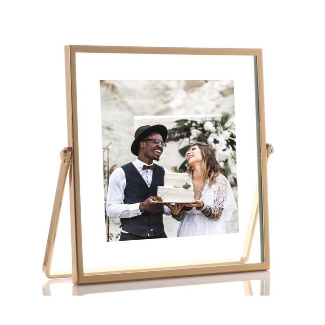 Metal Easel Float Picture Frame, 4" x 4"