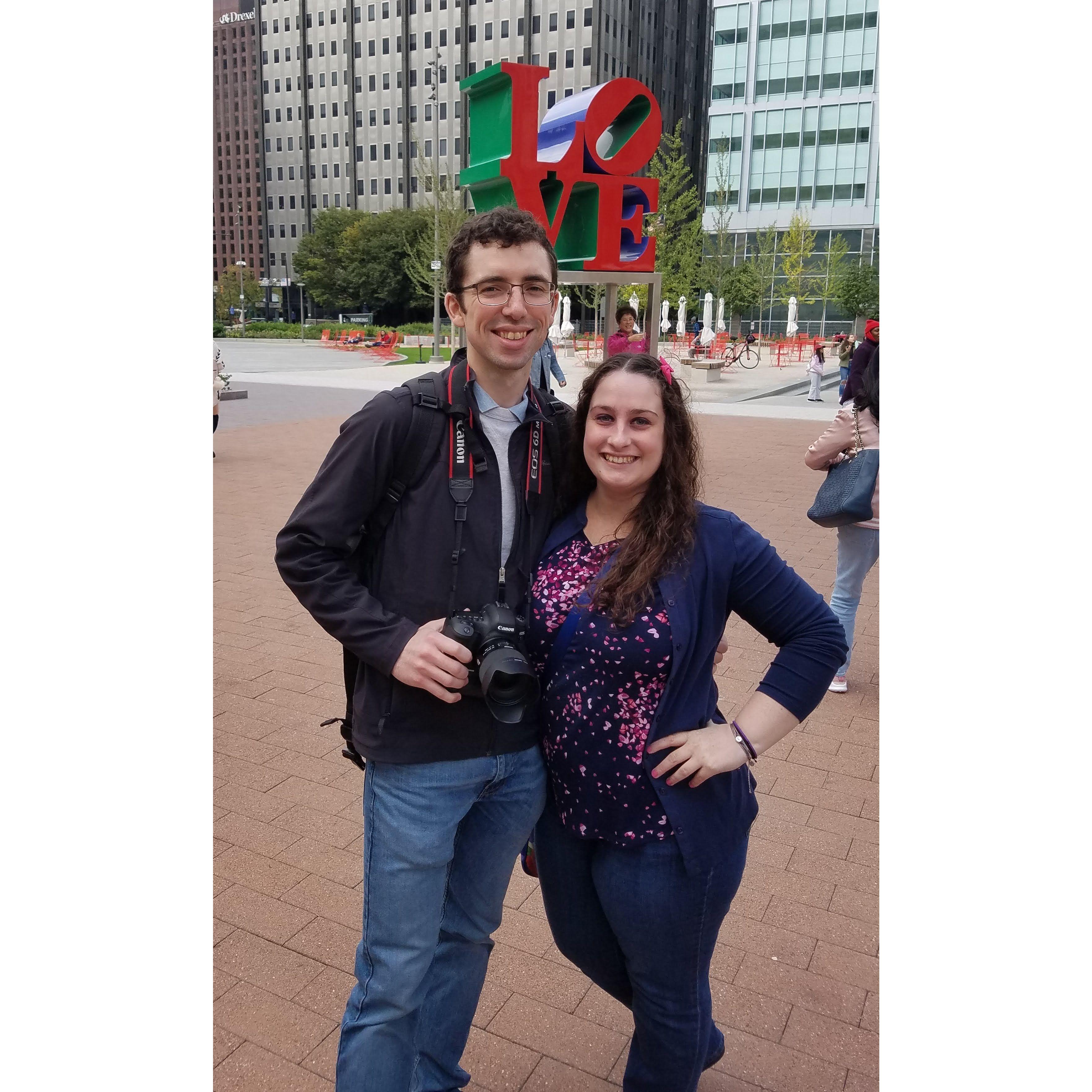 October 2018 - Love Park in Philly touring the city with their Erie Mom & Dad (Sharon & Tom Heise)