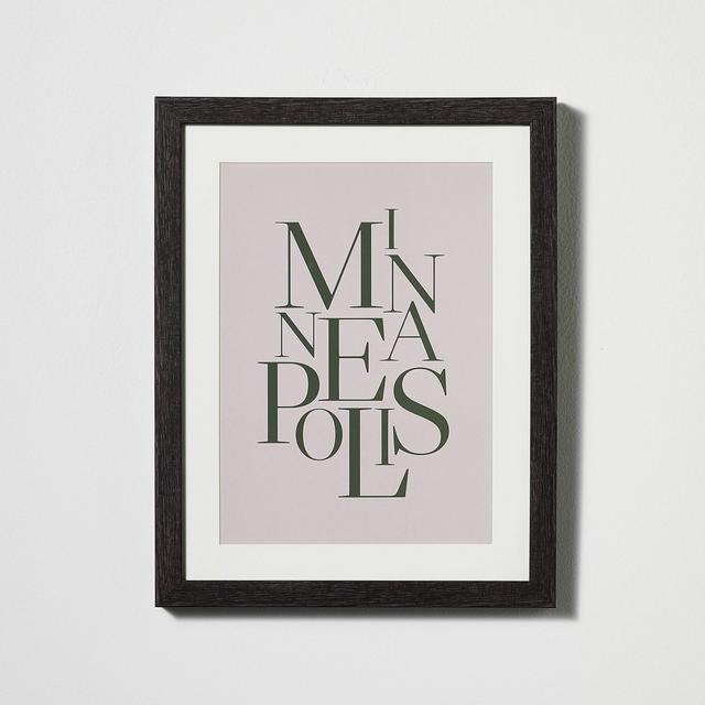 11" x 14" Minneapolis Framed Under Glass with Mat Dark Wood - Threshold™ designed with Studio McGee