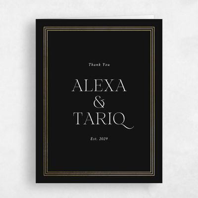 Black Wedding Thank You - Teagan Classic Foil