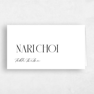 White Wedding Place Card - Cleveland