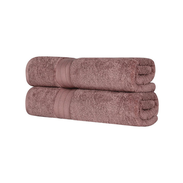 Cotton Highly Absorbent Solid 2-Piece Ultra-Plush Bath Sheet Set, Grape Shake - Blue Nile Mills
