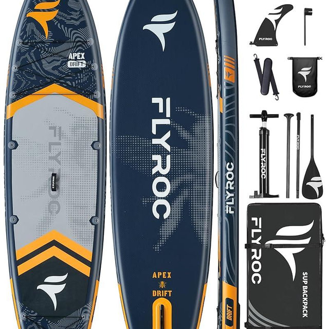 11'6x35'' Extra Wide Inflatable Paddle Board, 450lb Capacity Stand Up Paddle Board for Adults (x3), Stable Inflatable SUP, All Skill Levels, 3 Handles, 100L Backpack, 3PCS Paddle, 5L Dry Bag