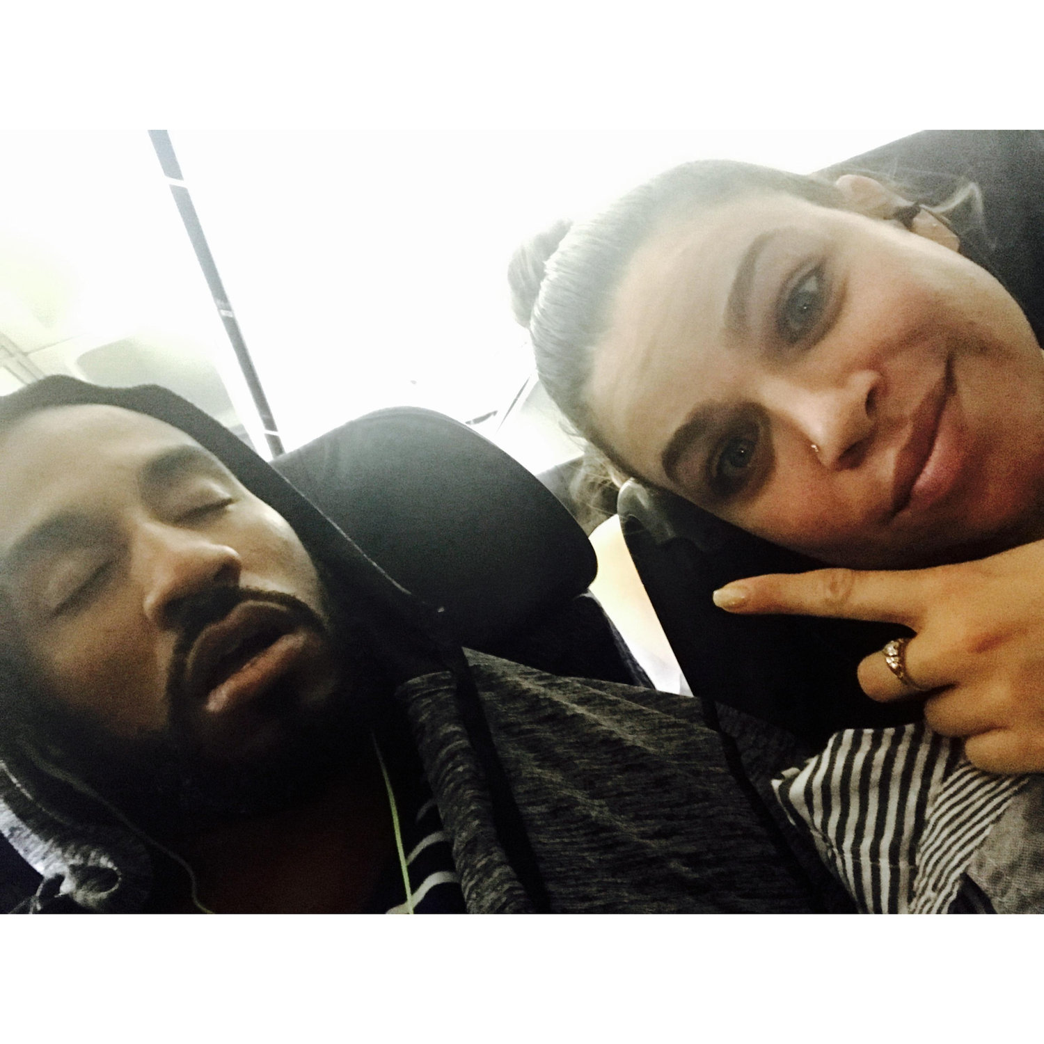 Norm snoozin on the way to St. John (our first trip together)