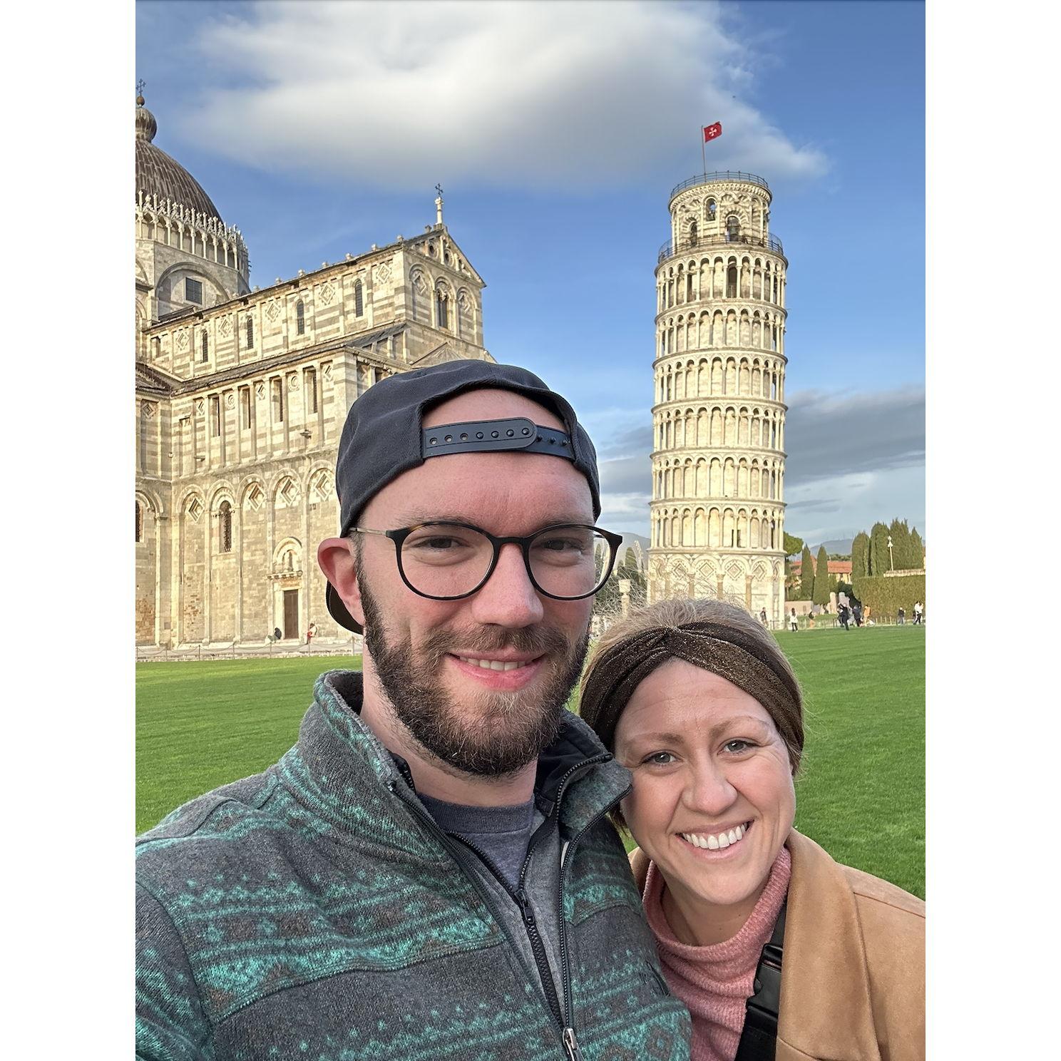 The tower was in fact leaning