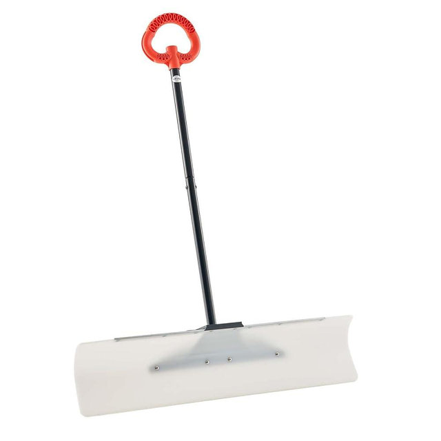 VEVOR Snow Pusher, 36 inch Wide Push Snow Shovel Plow for Driveway, Sidewalks and Doorways with Segmented Handle, Ergonomic Grip and HDPE Plastic Blade