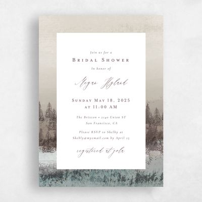 Chocolate, Brown Wedding Wedding Shower Invitation - Rockford Portrait