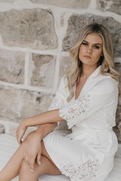 Karuna Lace Trim Robe