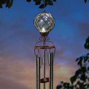 Exhart 45.67-in Clear Metal Solar Wind Chime