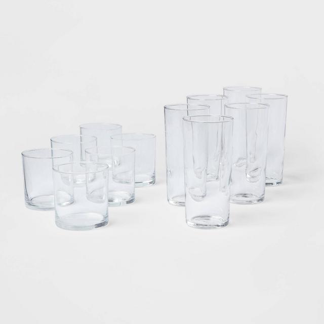 12pc Glass Asheboro Double Old Fashion and Highball Glasses - Threshold™