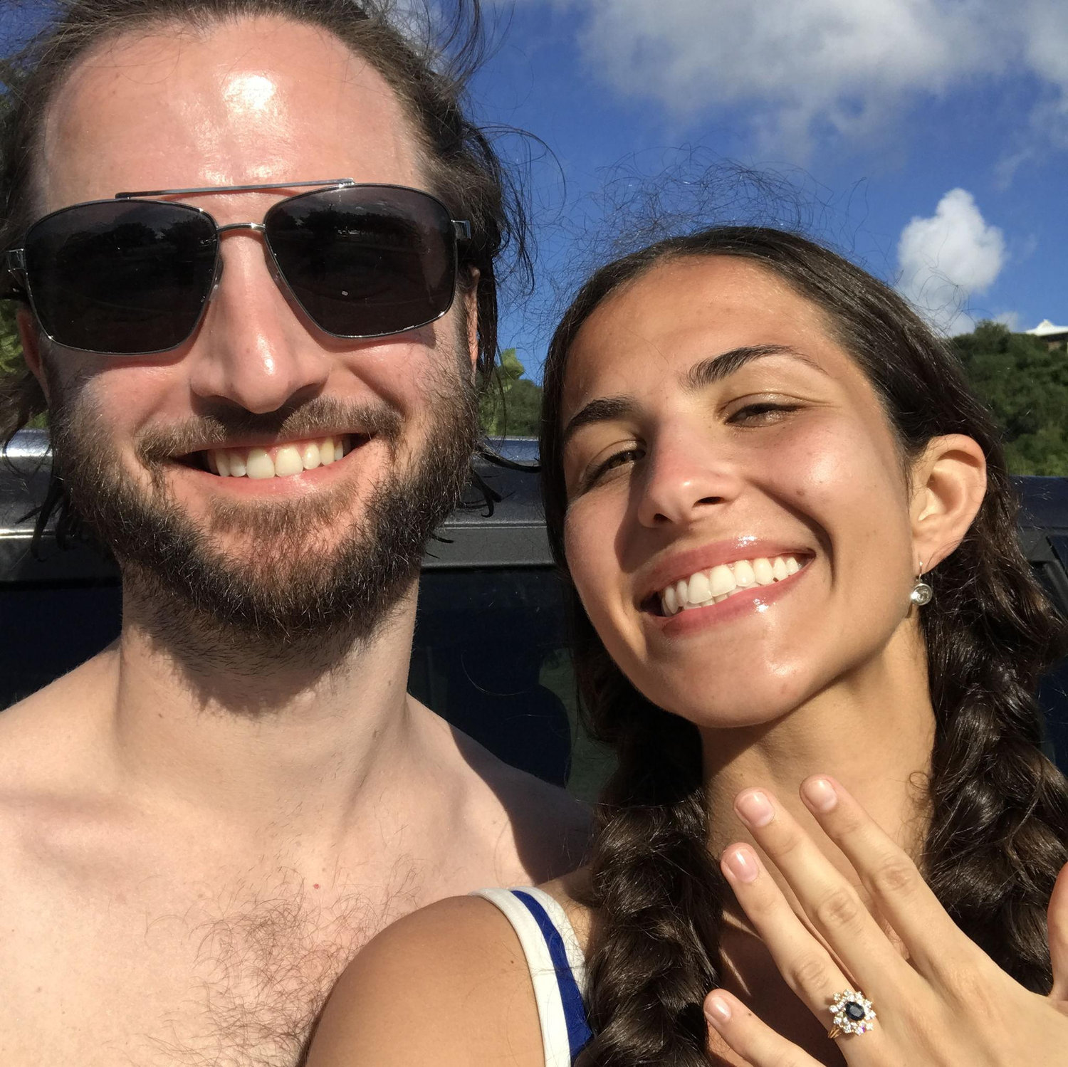 JUST ENGAGED :-) at our SECRET BEACH on St. Thomas