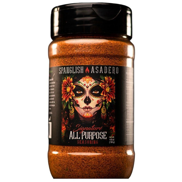 Spanglish Asadero 5oz Signature All Purpose Spice | Mexican Seasoning for Steak, Chicken, Pork, Lamb, and Elote | Low Sodium BBQ Rub and Marinade for Smoking or Grilling Meat