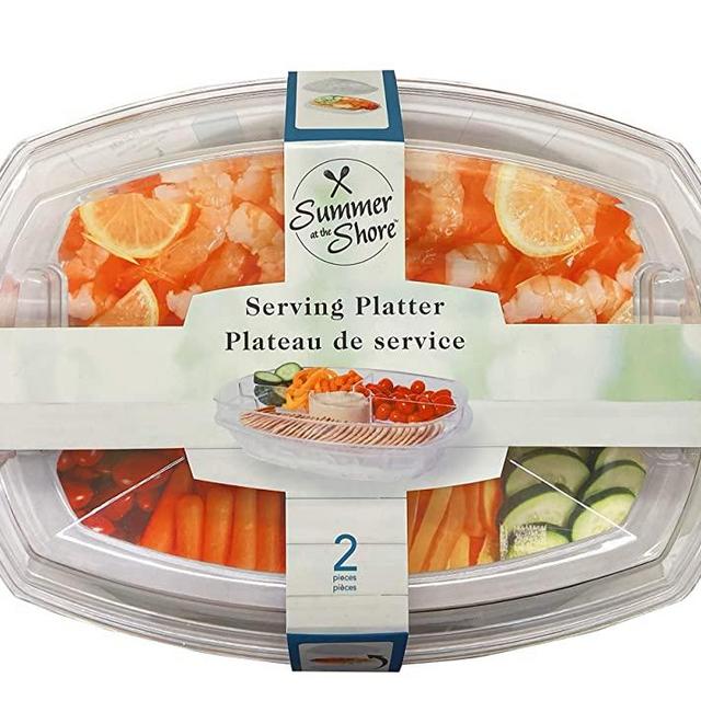 Summer at the Shore Divided Appetizer Serving Platter, One Size, Clear