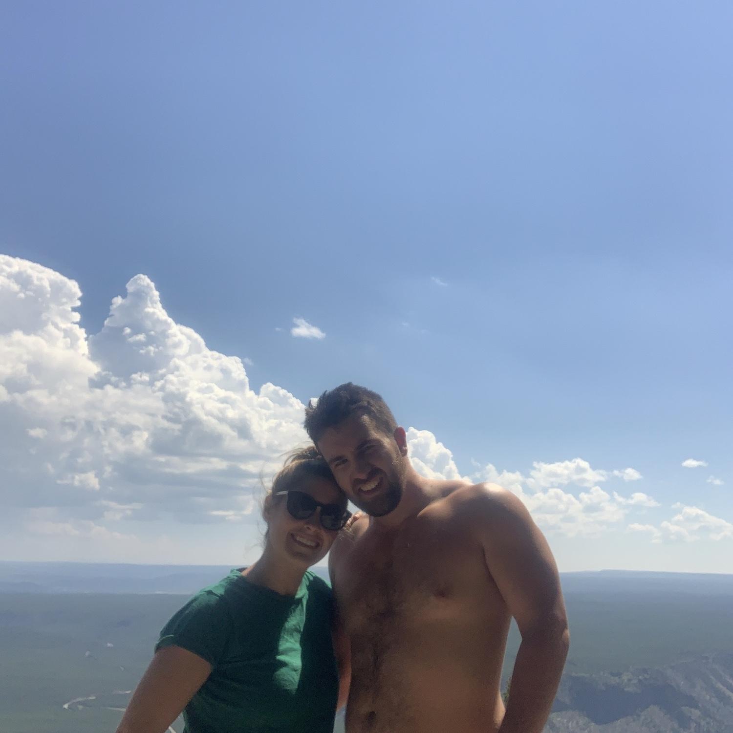 Purple Mountain in Yellowstone National Park. This is the first hike they attempted on the road trip without any research. It was hard.