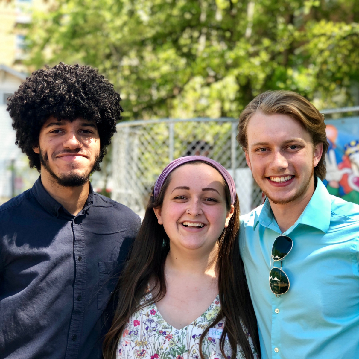 Another vintage photo of us, when we were "just friends!" This photo was taken right after high school, and also features our groomsman/mutual bestie, Austin!