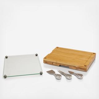 Concerto 5-Piece Glass Top Cheese Board & Tool Set